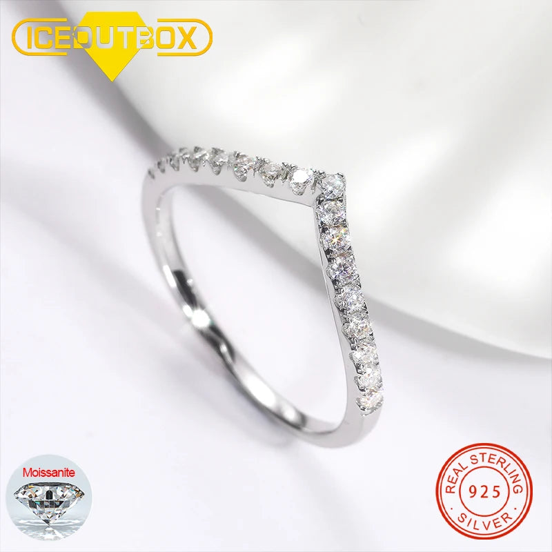 Real 925 Sterling Silver Water Droplet Moissanite Rings For Women Shining Exquisite Wedding Engagement Jewelry Girlfriend Gift