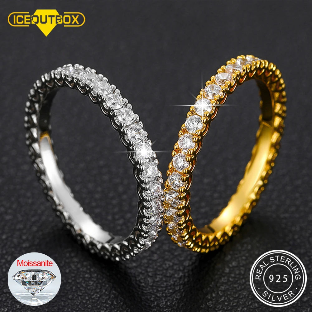 Classic Moissanite Rings Gold Top Quality 100% 925 Sterling Silver For Women Moissanite Ring Men Wedding Jewelry Christmas Gifts