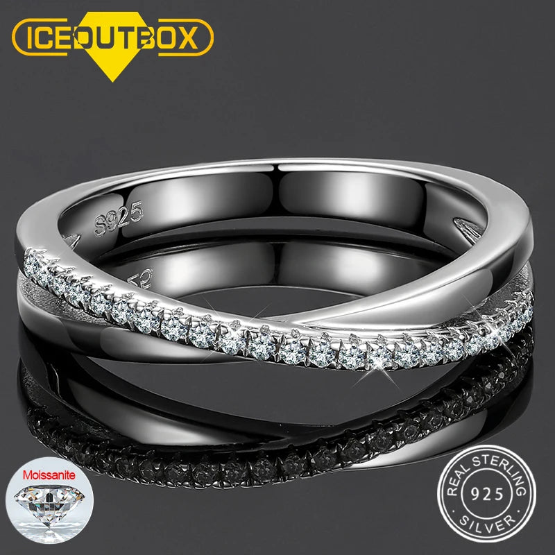100% 925 Sterling Silver Wedding Rings For Women Sparking Created Moissanite Gemstone Diamonds Engagement Fine Wedding Jewelry